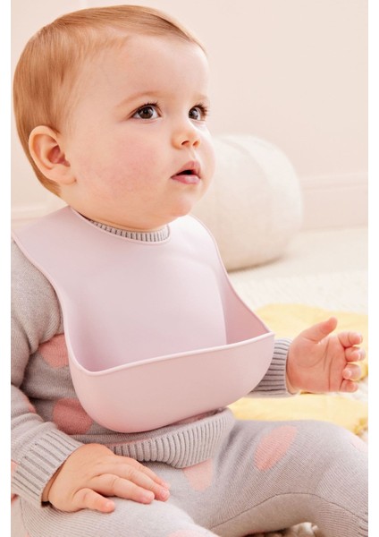 Leylak Moru Ayarlanabilen Bebek Slikon Mama Önlüğü