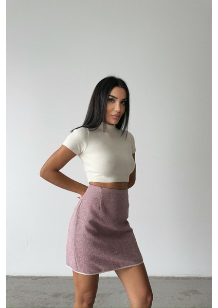 Pembe Kaşe Kısa Etek fırsatları