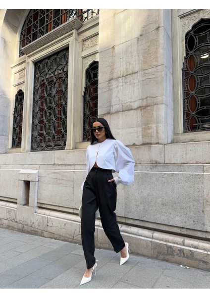 Paçası Cırtlı Pantolon - Siyah modelleri