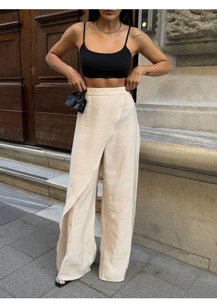 Şalvar Kapak Bağlamalı Pantolon - Bej fiyatları