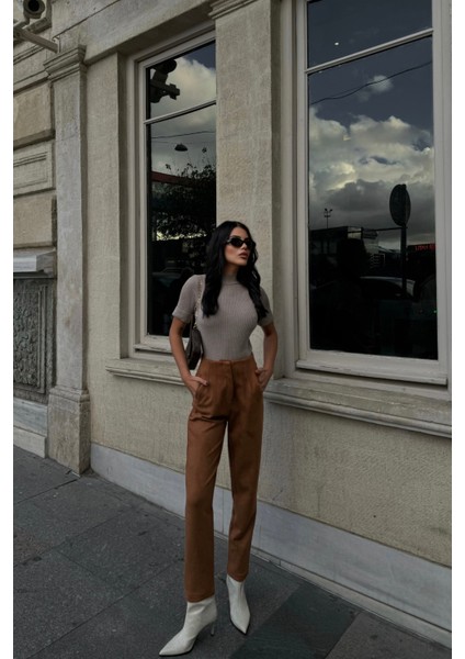 Taba Pensli Süet Pantolon modelleri