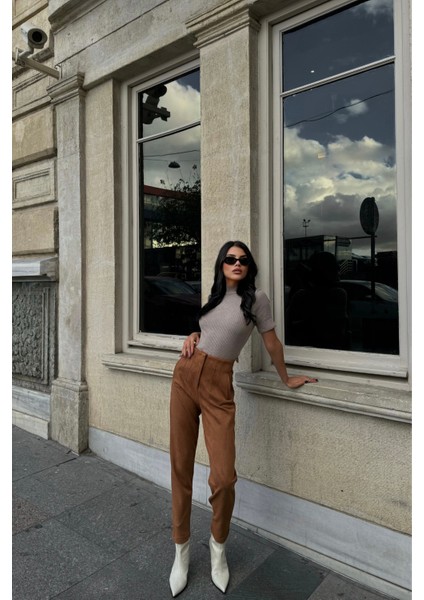 Taba Pensli Süet Pantolon indirimleri