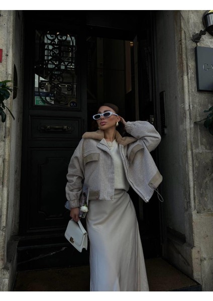 Bej Kaşe Bomber Ceket fiyatları