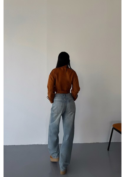 Taba Kol Kemer Detay Crop Ceket fırsatları