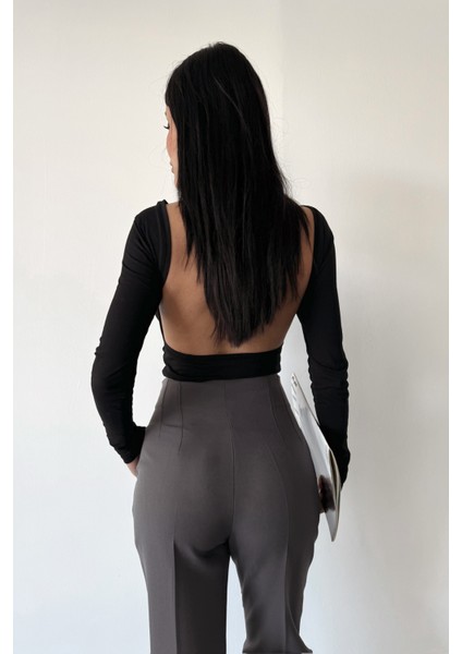 Gri Atlas Kumaş Pensli Pantolon modelleri