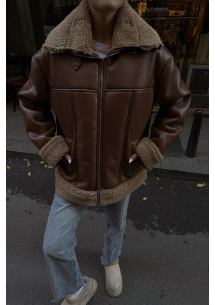 Taba Yaka ve Kol Manşet Kürk Detaylı Deri Mont fiyatları