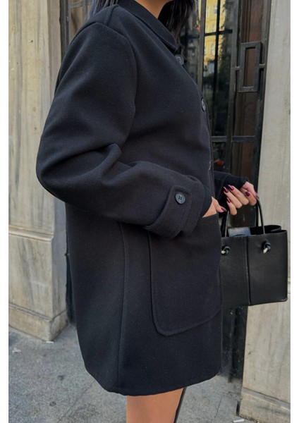 Siyah Düğmeli Kaşe Ceket fırsatları