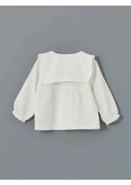 Lcw Baby Ekru Bisiklet Yaka Nakışlı Kız Bebek Gömlek ve Tayt 2'li T T fırsatları