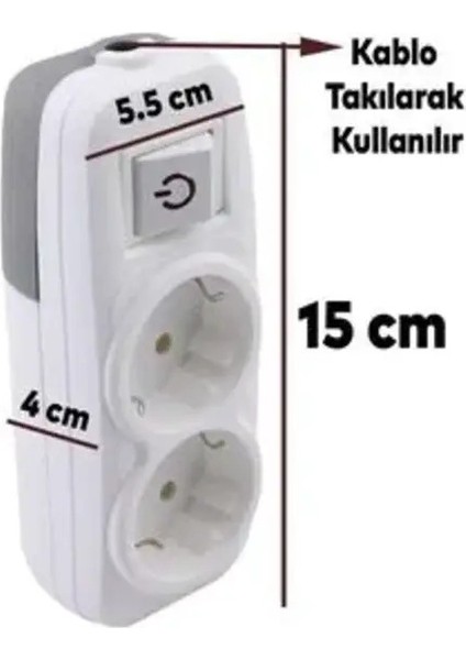 10 Adet 2'li Anahtarlı Klemensli Kablosuz Grup Priz