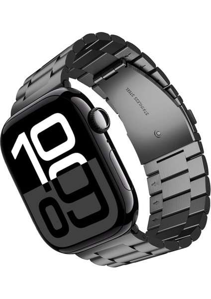 Apple Watch Seri 10 46MM Uyumlu Paslanmaz Çelik Akıllı Saat Kordonu