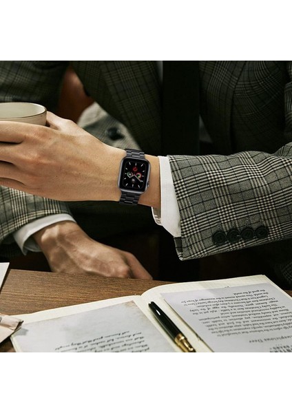 Apple Watch Seri 10 46MM Uyumlu Paslanmaz Çelik Akıllı Saat Kordonu