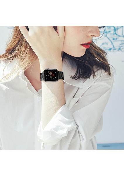 Apple Watch Seri 10 46MM Uyumlu Paslanmaz Çelik Akıllı Saat Kordonu