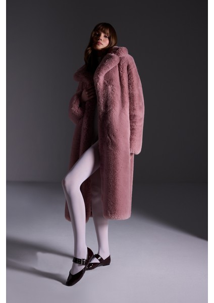 AÇELYAOKCU Premium Uzun Tüylü Kadın Rex Suni Kürk Kaban fiyatları