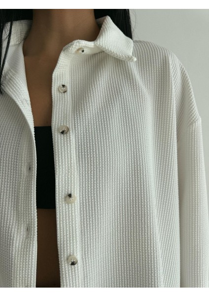 Çizgili Kumaş Gömlek Beyaz indirimleri