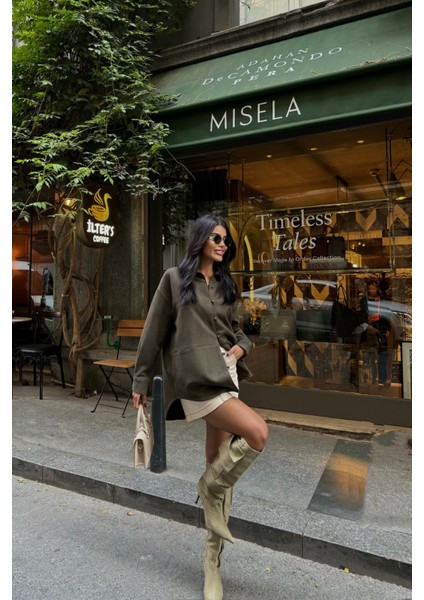 Haki Marka Model Süet Gömlek