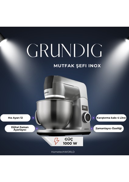 Grundıg Güçlü premium 1000 W 4l Mutfak Şefi Inox
