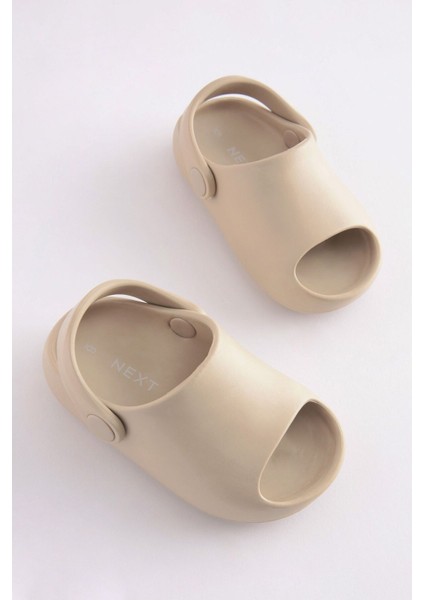 Krem Bantlı Unisex Terlik