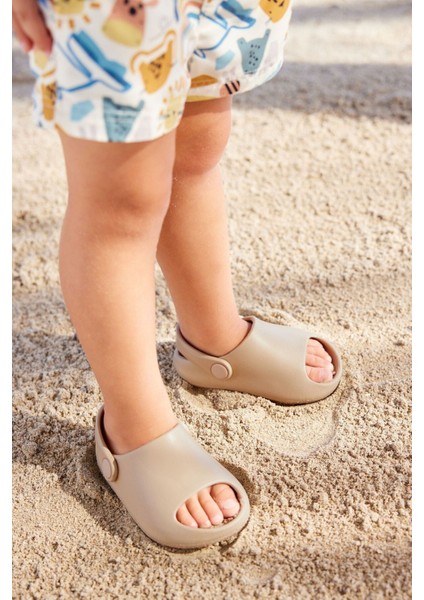 Krem Bantlı Unisex Terlik modelleri