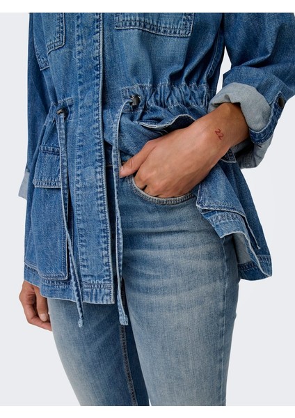 Onlblush Mıd Flared Dnm DOT741 Noos Kadın Jean Pantolon 15339447 Medium Blue Denim
