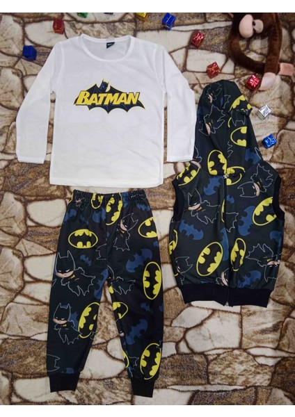 Batman Alt Üst Yelek Set Pamuklu
