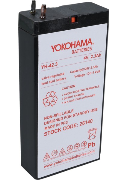 Yh-42.3 4 Volt - 2.3 Amper Kuru Akü (50 x 100 x 22 Mm)