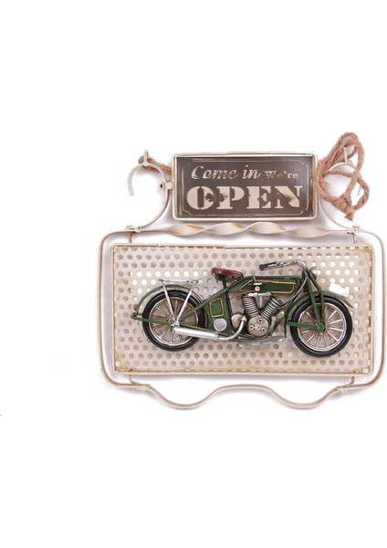 Dekoratif Metal Kapı Yazısı Motosiklet Dekorlu