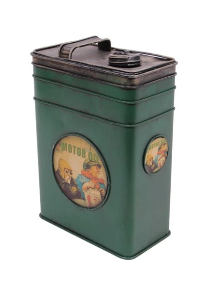 Dekoratif Metal Yakıt Bidonu Kumbaralı