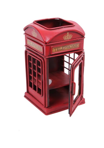 Dekoratif Metal Londra Telefon Kulübesi Kalemlik ve Çerçeveli fırsatları