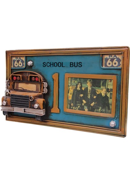Dekoratif Metal Çerçeve Okul Otobüsü Dekorlu indirimleri