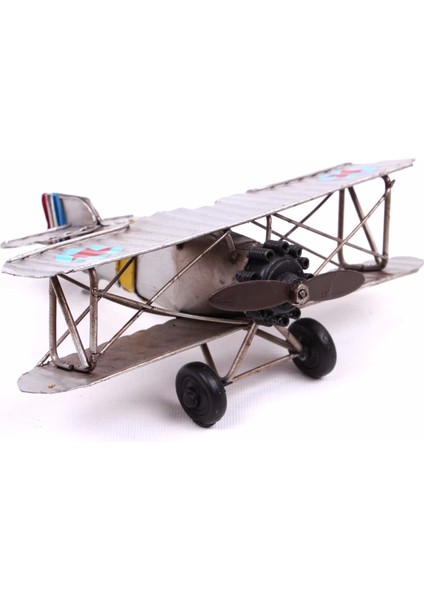 Dekoratif Metal Uçak Çift Kanatlı