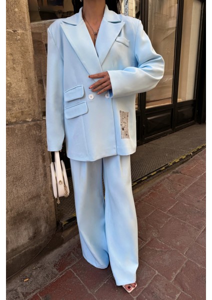 Bebe Mavi Tasarım Etiket Detaylı Ceket Pantolon Takım indirimleri