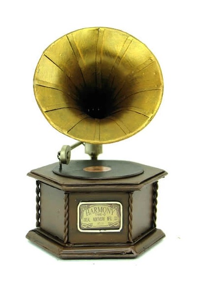 Dekoratif Metal Gramofon Kutu