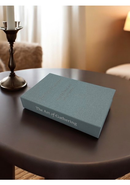 Mavi Kumaş Kaplı Dekoratif Kitap Kutusu, The Art Of Gathering Isimli Kumaş Kutu