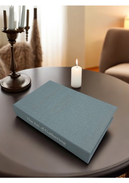 Mavi Kumaş Kaplı Dekoratif Kitap Kutusu, The Art Of Gathering Isimli Kumaş Kutu