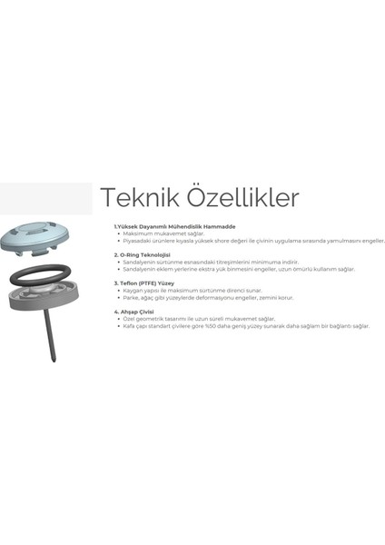 16 Adet Silentplug Sessiz Tapa Masa Sandalye Çivili Polygrid Siyah