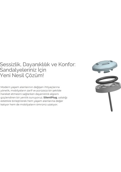16 Adet Silentplug Sessiz Tapa Masa Sandalye Çivili Polygrid Siyah
