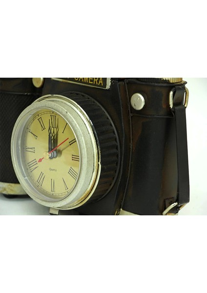 Dekoratif Metal Fotoğraf Makinesi Saatli fırsatları