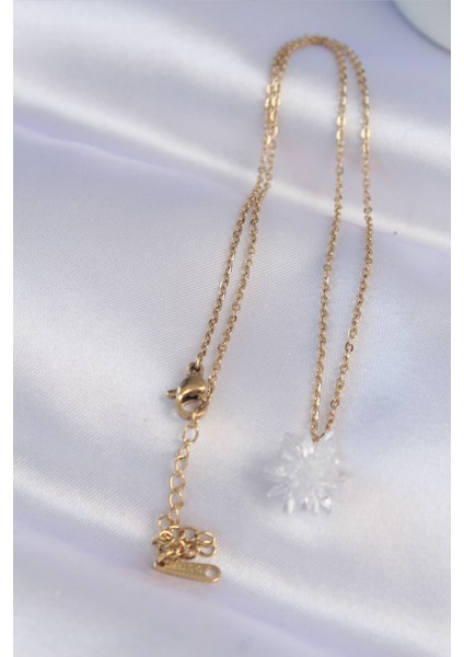 316L Çelik Zincir Gold Renk Lotus Kolye - TJ-BKO8739
