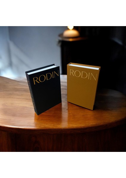 2li Dekoratif Kumaş Kaplı Kitap Kutu Seti Rodin Altın Italyan Kumaş modelleri