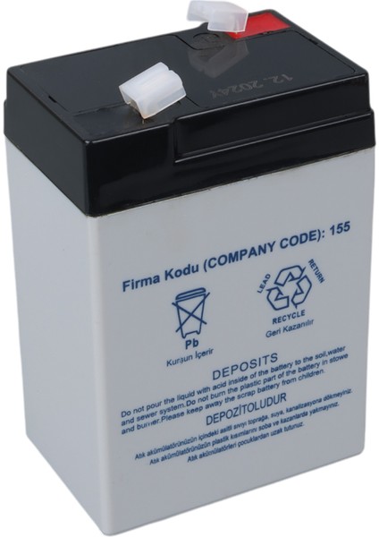 Yh-64.0 6 Volt - 4 Amper Işıldak Aküsü (70 x 48 x 101 Mm)