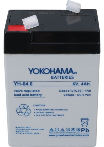 Yh-64.0 6 Volt - 4 Amper Işıldak Aküsü (70 x 48 x 101 Mm)