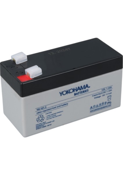 YH-121.3 12 Volt - 1.3 Amper Akü (97 x 43 x 52 Mm)