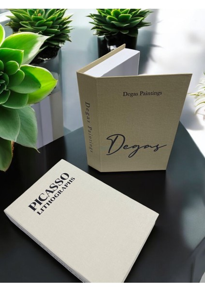 Degas & Pıcasso 2li Kumaş Kaplı Dekoratif Kitap Kutu Seti