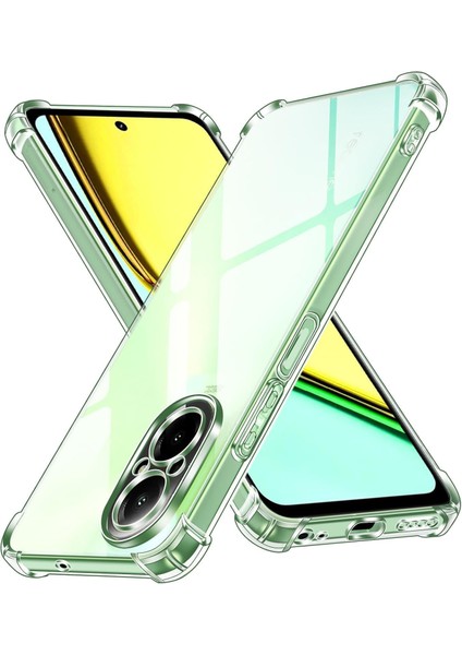 Caseworld Realme 12 Lite Kapak Kamera Korumalı Airbag Antishock Köşe Korumalı Şeffaf Silikon Kılıf