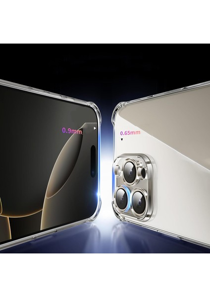 Caseworld Apple iPhone 16 Pro Kapak Kamera Korumalı Airbag Antishock Köşe Korumalı Şeffaf Silikon Kılıf modelleri