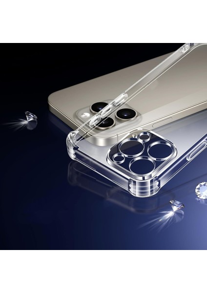 Caseworld Apple iPhone 16 Pro Kapak Kamera Korumalı Airbag Antishock Köşe Korumalı Şeffaf Silikon Kılıf fırsatları