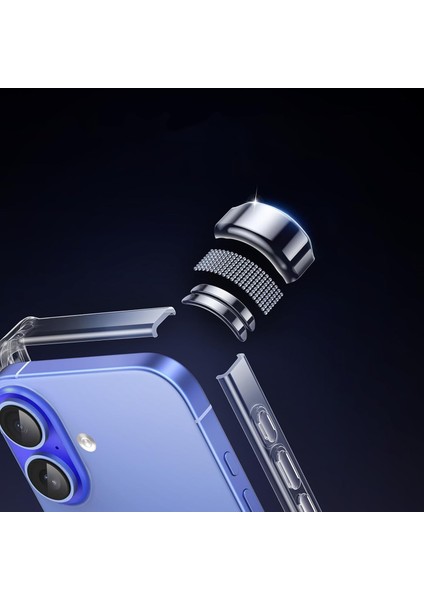 Caseworld Apple iPhone 16 Plus Kapak Kamera Korumalı Airbag Antishock Köşe Korumalı Şeffaf Silikon Kılıf
