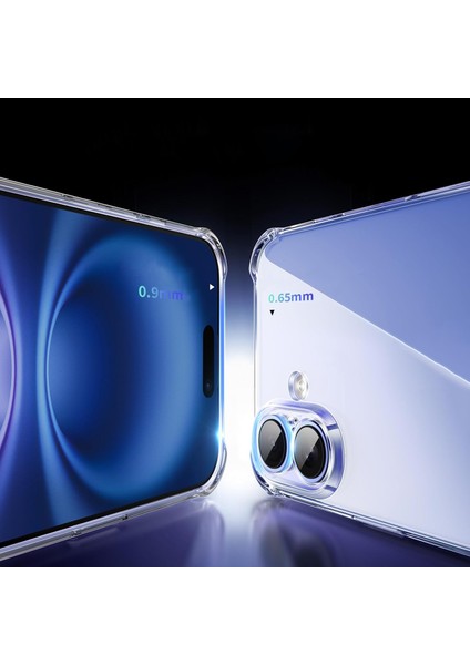 Caseworld Apple iPhone 16 Plus Kapak Kamera Korumalı Airbag Antishock Köşe Korumalı Şeffaf Silikon Kılıf
