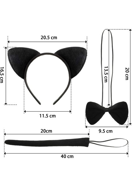 Kedi Kostüm Taç Kuyruk Papyon Seti 1 Adet fiyatları