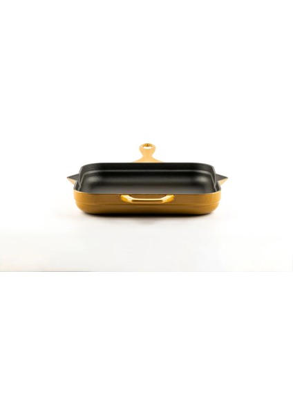 28X28 cm Kare Çift Kulplu Döküm Kızartma Tava – Sarı Hs K Ktv 2828